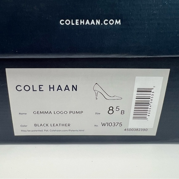 Cole Haan Gemma Logo Pump 8.5B Black Leather Slip on Comfort Business Casual - Picture 12 of 12